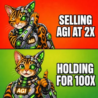 AGI AI NVDA NVIDIA meme: Selling AGI at 2x vs holding for 100x