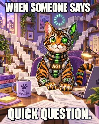 AGI AI NVDA NVIDIA meme: When someone says quick question.
