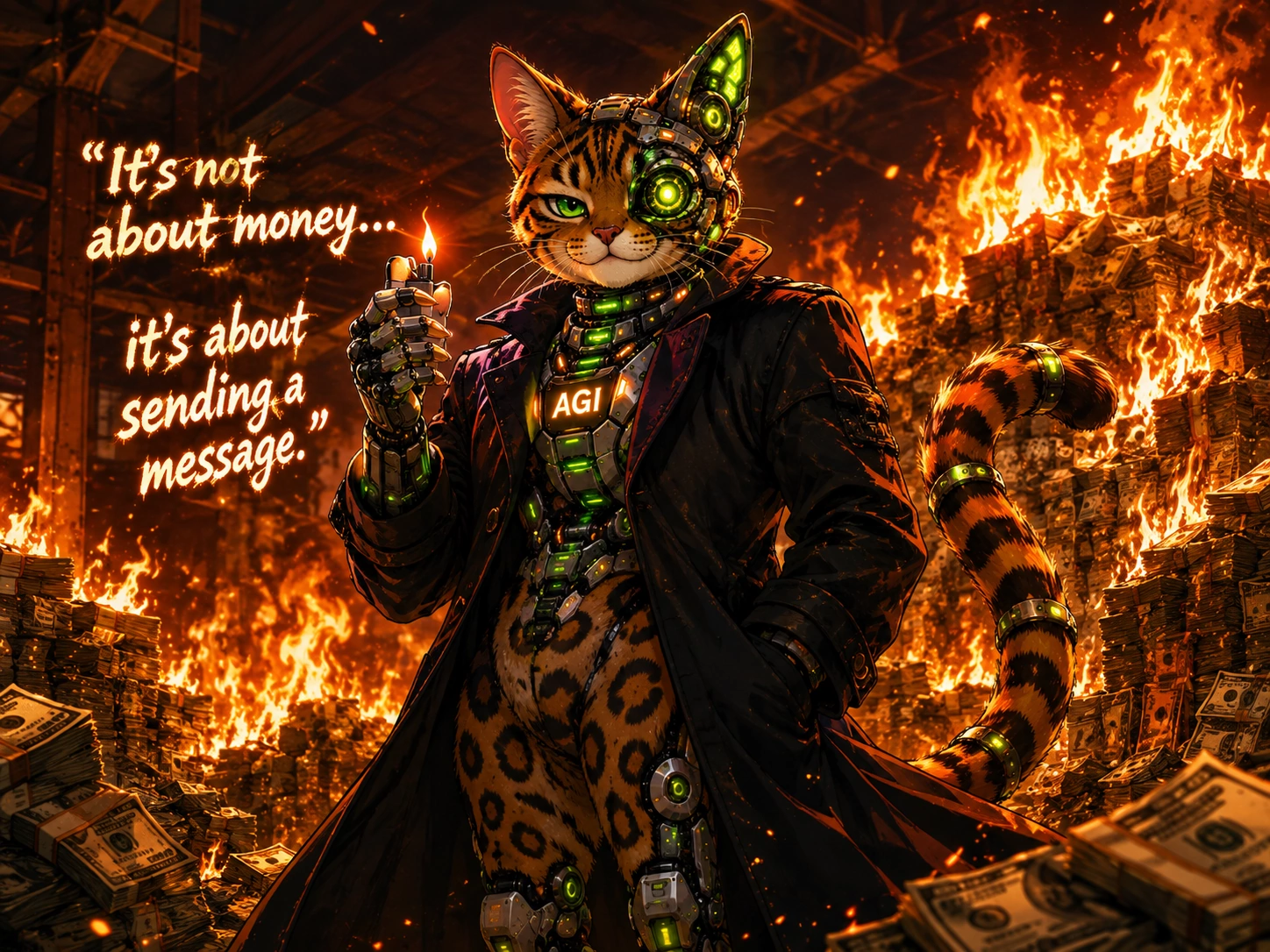 AGI AI NVDA NVIDIA meme: It's not about money... it's about sending a message. (wide)