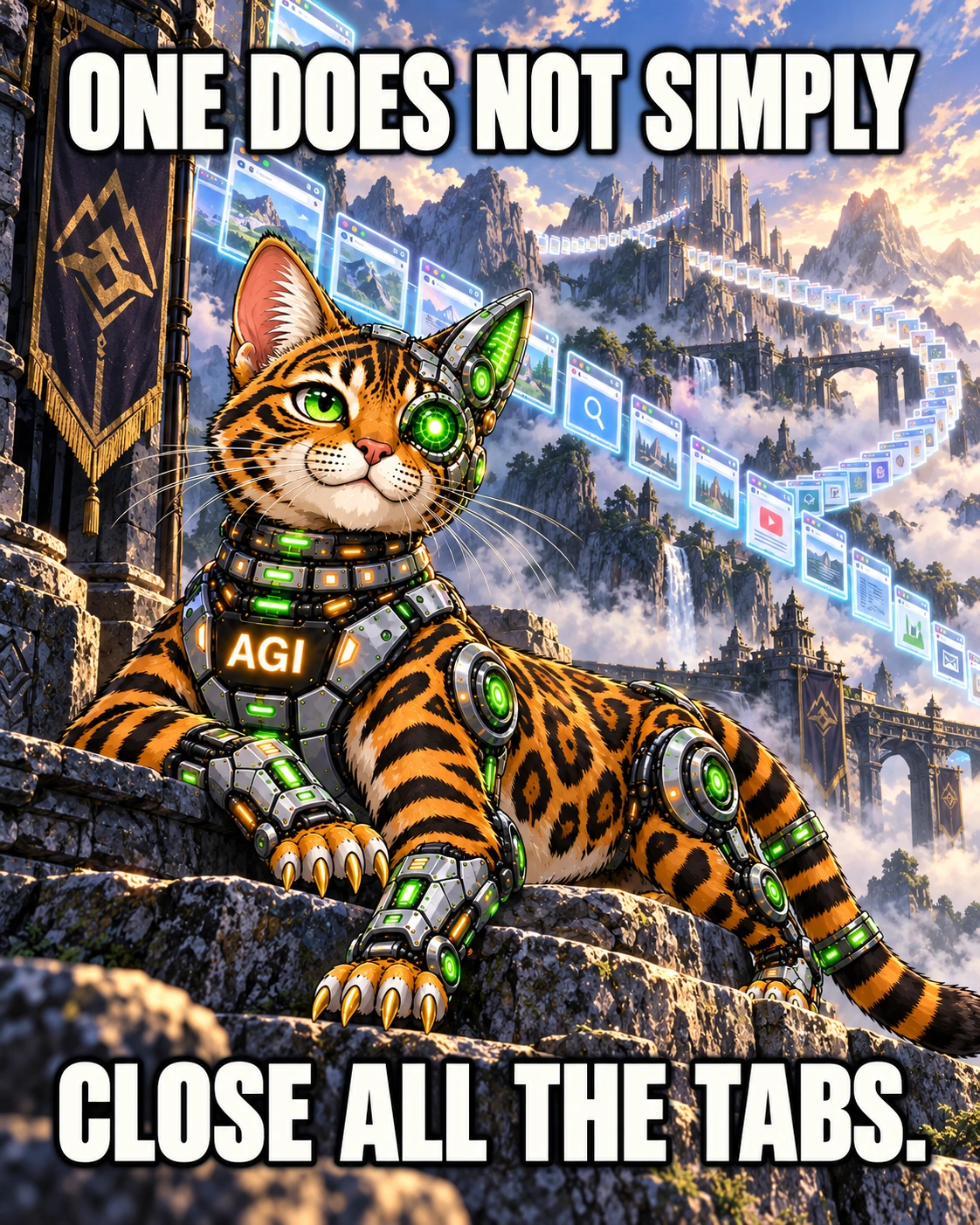 AGI AI NVDA NVIDIA meme: One does not simply close all the tabs.